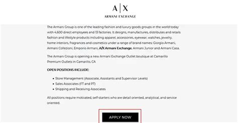 armani exchange jobs|armani exchange careers uk.